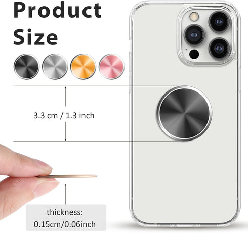 JIYIN 4 Pack Phones(4 Mount Metal Plates for Magnetic Phone Holder, Replacement Circular Patch of Magnetic Cell Phone