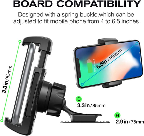Car Phone Holder, Sticky Adhesive Mount for 4 to 6.5 inches Smartphones