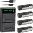 Kastar 4-Pack Battery and LTD2 USB Charger for Fujifilm DS260, DS-260HD, Finepix MX-500, MX600, MX600 Zoom