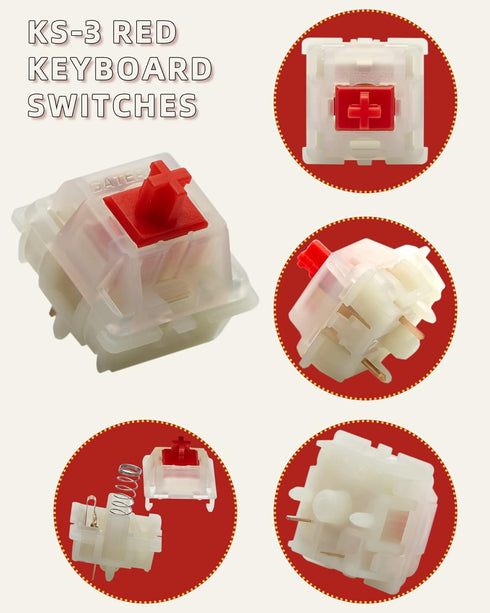 gateron Milky Red Switches for Mechanical Keyboard Silent Tactile Keyboard Switches 5 Pin Milky Yellow Linear Mechanical Switches 45gf