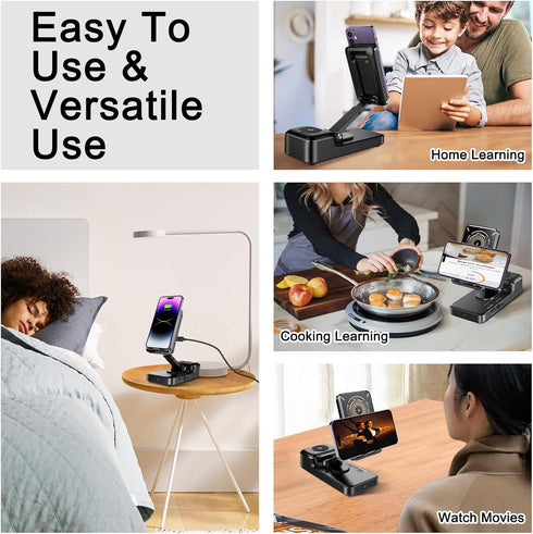 Bluetooth Speaker with Wireless Charging & Phone Stand - HD Surround Sound Speaker, Cool Gadget Gifts for Men Women Dad