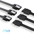 Mbiydeg Data,3 6Gbps 15 Inch SATA Cable III for SSD HDD PCS Straight Angle Sata Data Cable Compatible for SATA Hard