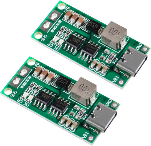 2PCS Type C BMS 2S 3S 4S 1A 2A 4A Lithium Battery Charger Board USB C Step-up Boost Module for Power Bank