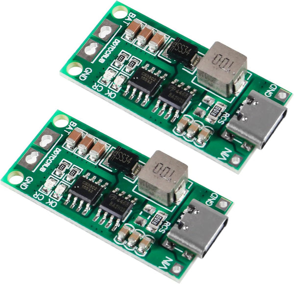 2PCS Type C BMS 2S 3S 4S 1A 2A 4A Lithium Battery Charger Board USB C Step-up Boost Module for Power Bank