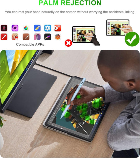 Stylus Pen for iPad 2018-2024 - 15 Mins Fast Charging Pencil 1 Gen with Tilt Sensitivity, Works for iPad Air 3 4 5 M2