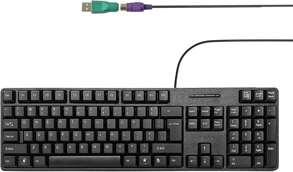 YORUNOHOSHI Wired PS2 104 Keys Computer Keyboard with Stands,Waterproof - US Layout Compatible