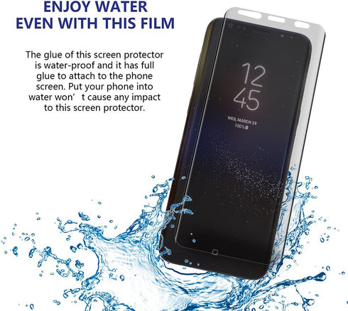Galaxy S9 Plus Screen Protector Privacy 2-Way Anti Spy Soft Film (NOT Tempered Glass) with 1-Pack Back Skin (2 Pack)