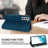 ZZXX Blue Samsung Galaxy S22 Case Wallet - Premium Soft PU Leather Zipper Flip Folio with Card Slot, Kickstand