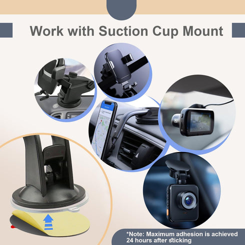 Sticky Adhesive Pad Replacement for Suction Cup Mount, 5pcs Circle 70mm Extra Strong Double-Sided Sticker Tapes for