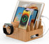 Pezin & Hulin Bamboo Charging Stand, Dock Organizer for Multi Devices with 5 Cables, No Power Charger Block
