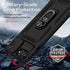 Black Military Grade Shockproof Case for iPhone 6 Plus, 7 Plus, 8 Plus with Slide Camera Cover & HD Screen Protector.