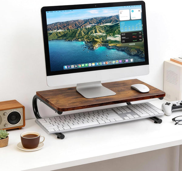 ARCOBIS Monitor Riser for Desk, Wood & Metal Computer Monitor Stand, Laptop,