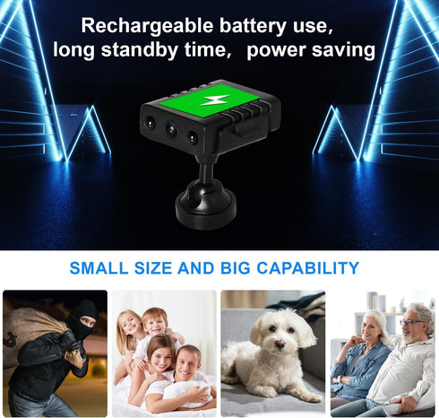 Hidden Wireless WiFi Spy Camera, 2024 Upgraded Nanny Cam Security Surveillance Camera with Night Vision