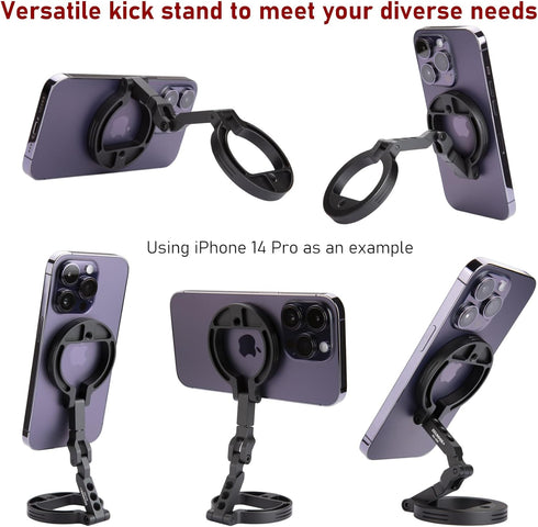Zelnoox 1/4" 17/16/15/14/13/12 (MS-02R) Double Magnetic Ring Phone Holder Attach to Any Iron Surface | Screw Hole |
