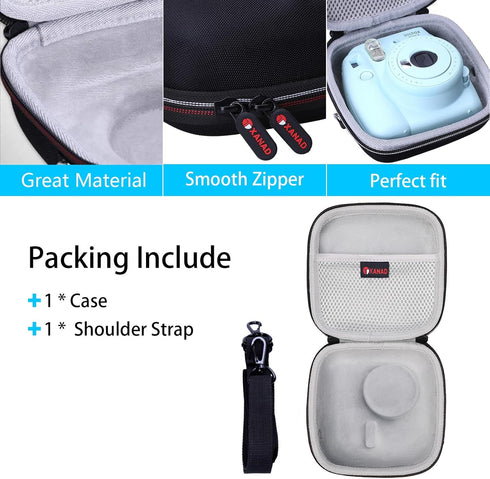 XANAD Hard Case for Fujifilm Instax Mini 12/11/10/9/8/7 and Mini 99 Instant Camera (with Shoulder Strap)
