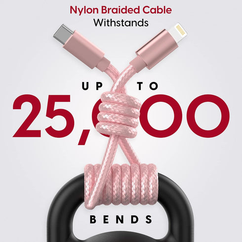 TALK WORKS USB C to Lightning Cable Charger - 10' Braided Cord for iPhone 14/14 Plus/14 Pro/14 Pro Max, MFI Certified