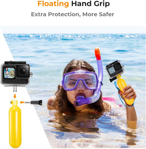 K&F Concept Waterproof Case with Dive Filters for GoPro Hero 12/11/10/9 Black, Protective Underwater Dive Housing