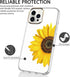 BAISRKE iPhone 13 Pro Case - Clear Case with Sunflower, Shockproof Hard Back Cover for 6.1 inch 2021