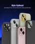 for iPhone 15 Plus/iPhone 15 Camera Lens Protector Glitter Plus Aluminium Alloy Ring 9H Tempered Glass Cover