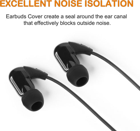 uxcell 50 Pcs Black Soft Silicone Earbud Tips, 10x8mm, 5mm Inner Hole, Compatible with Most In-Ear Headsets.