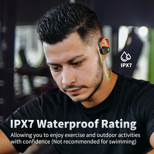 Bluetooth Headphones, Wireless Earbuds IPX7 Waterproof with 16Hrs Playtime, Stereo Bass Headsets with Mic