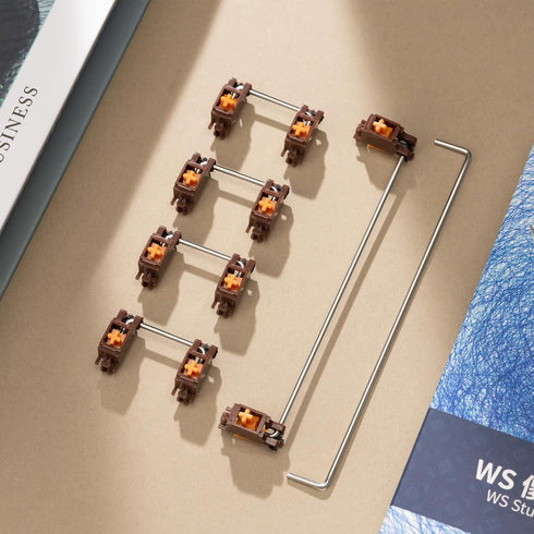 WS Stupid Keyboard Stabilizers, Snap-in Stabilizers Kit with 2u 6.25u 7u Wires, 1.2mm PCB Mount Stabs for Mechanical