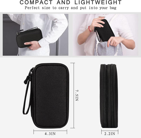 Skycase Travel Cable Organizer, Waterproof Electronics Accessories Storage Bag for USB Data Cable, Earphone, Power Bank