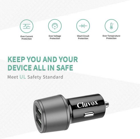Rapid USB C Car Charger, Compatible for Samsung Galaxy S24/S23/S22/S21/Note 20/Ultra/10/Plus/9/8, Quick Charge 3.0