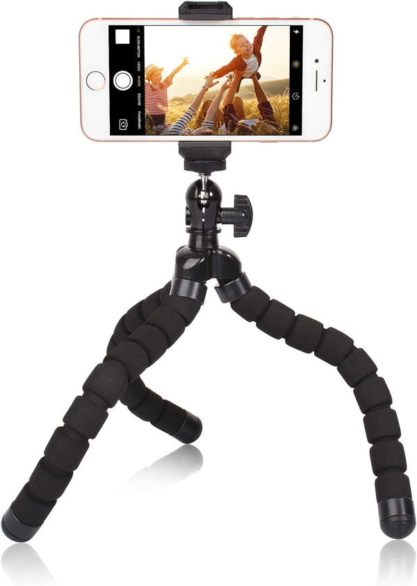 Phone Mini Tripod - Ruittos Premium Flexible Mobile Phone Stand for iPhone Samsung Go Pro, Small Digital Camera (Black)