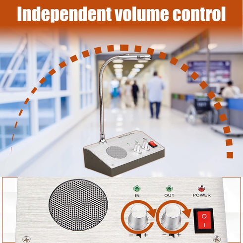Retevis RT-9908 Window Speaker, Dual-Way Voice Intercom System for Business
