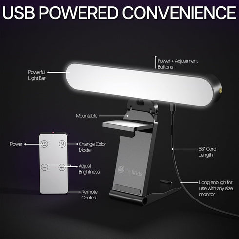 Life Finds LF-WL1 Webcam Light for Streaming on Monitor or Laptop, Freestanding Video Conference Lighting, Black