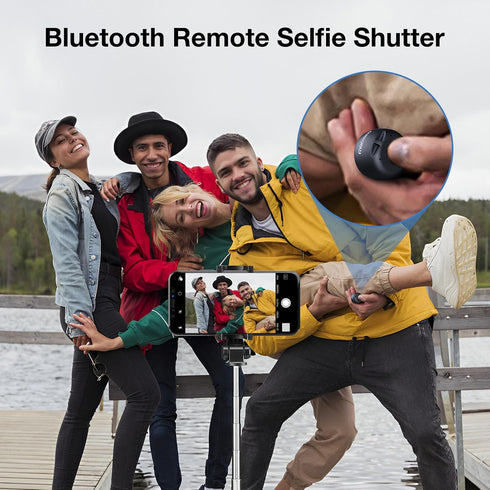 Mini Bluetooth Speaker Wireless with Remote Shutter, Multi-Functional TWS Pairing, Built-in Mic, Portable for Outdoor