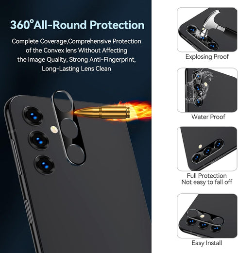 ivoler 3+3 Pack Tempered Glass for Samsung Galaxy A14 4G / 5G, with Camera Lens Protector, Anti-Scratch, HD Clear