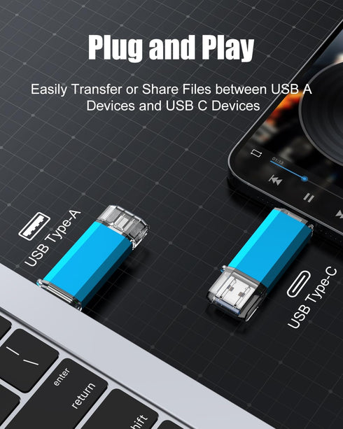 KOOTION 32GB 2 1 3.0/Type USB C Flash Drive in OTG USB C Thumb Drive Dual Drive USB C Memory Stick for Smartphone