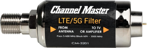 Channel Master LTE/5G Filter Reduces Pixelation & Signal Issues from LTE, 4G, 5G Interference,