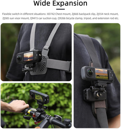 360 X4 L-Type Vertical-Horizontal Mount with Magnetic Adapter for Insta360 X4 Quick Release