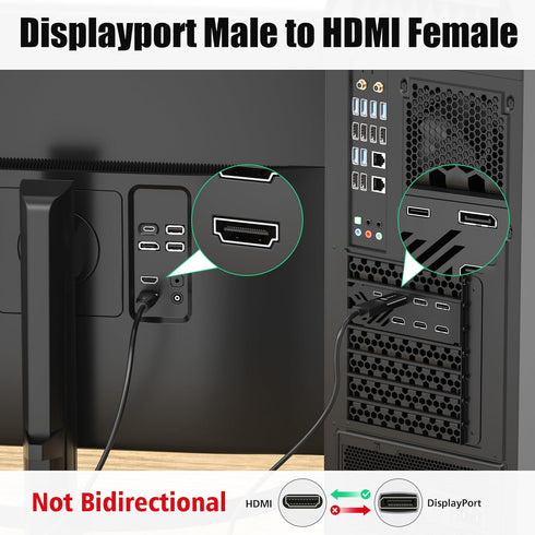 AGVEE 2 Pack 4K@60HZ 4K@30HZ 1080P@120HZ Display Port to HDMI Adapter, Alloy Shell DP Displayport PC to HDMI Display