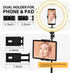 Ring Light with Stand and Phone Holder, 10'' LED Selfie Ring Light with Tripod for Video Recording and Makeup