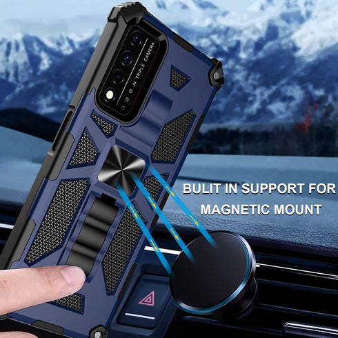 Ailiber Blue Case for T-Mobile REVVL V Plus 5G with Screen Protector, Magnetic Car Mount, Kickstand, Rugged Shockproof