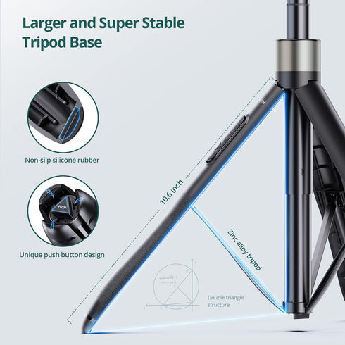 ATUMTEK 65" Selfie Stick Tripod, All in One Extendable Phone Tripod Stand with Bluetooth Remote, 360° Rotation for