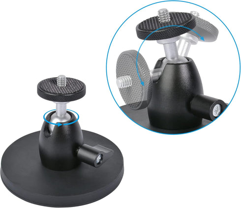 Magnetic Camera Mount Base with Mini Ball Head & GoPro Adapter for Action Cameras, DSLRs, and More