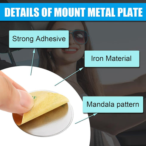 Weewooday 8 Pcs Phone Magnet Car Metal Mount Plate for Cell Holder, Compatible with Magnetic Car Mounts