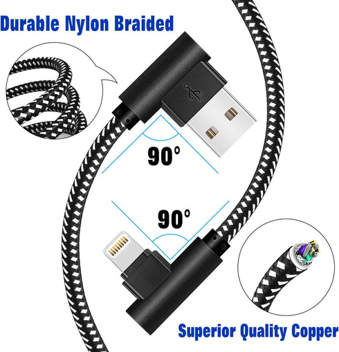 MFi Certified iPhone Charger 3 Pack: 3/6/10FT Nylon Braided Lightning Cables for iPhone 14/13/12/11/Xs/8/7 Plus. Fast
