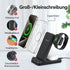 Tribone 3 in 1 Foldable Fast Wireless Charger, Black, for iPhone 16/15/14/13/12/11 Pro Max, Apple Watch, AirPods