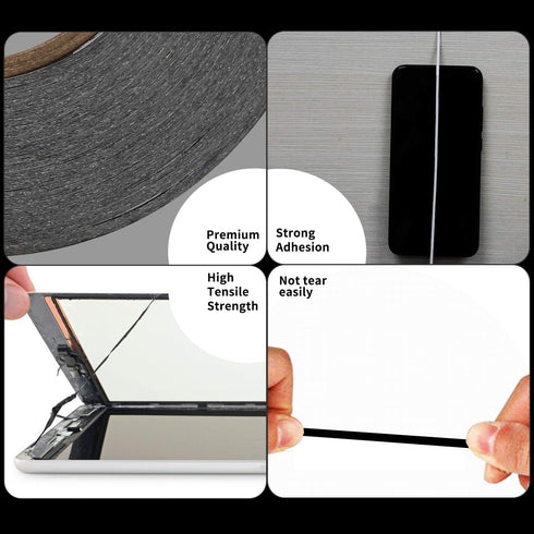 Kaisiking 2mm LCD Repair Tape for Phone Screen - Adhesive Tape with 1 Tweezers for Cell Phone, iPad, Tablets, Laptops