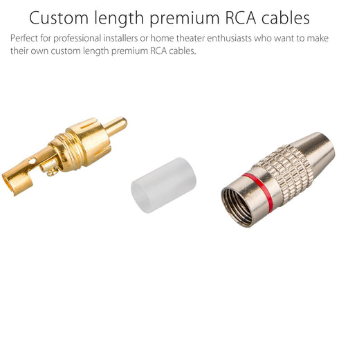 EEEKit 20Pack RCA Male Plug Solder, Gold Audio Video Adapter Connector for Home Theater Audio Video Receiver