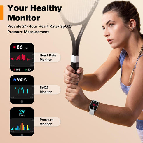 Fitpolo Smart Watch for Men Women, 1.8” Touchscreen, Bluetooth Call, Alexa Built-in, IP68 Waterproof Fitness Tracker