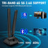 Eightwood WiFi 6E Antenna - Tri-Band 2.4GHz 5GHz 6GHz RP-SMA WiFi Antennae Magnetic Base for Desktop PC Computer