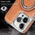 Luxury Leather Invisible Stand Case for iPhone 15/14/13/12 Pro Max, Magsafe, Drop Protection (Brown, for iPhone 13