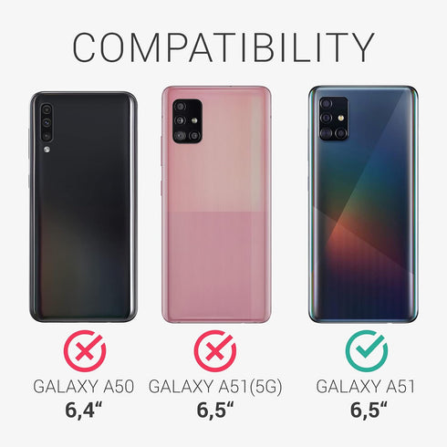 kwmobile Soft Slim Protective TPU Case for Samsung Galaxy A51 - Black Matte Cover
